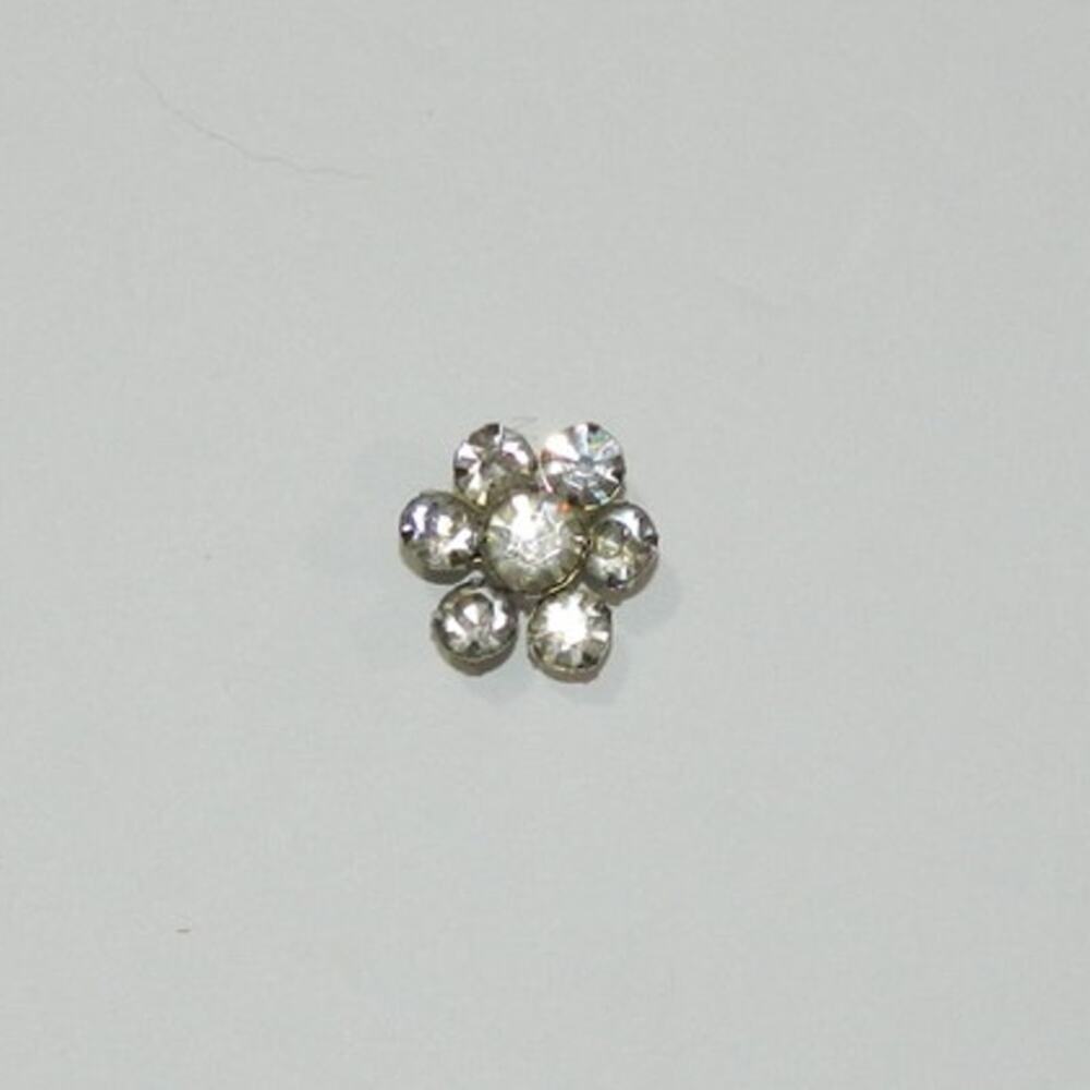 Antique Lapel Pin Rhinestone Silvertone